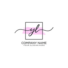 YL initial Handwriting logo vector template