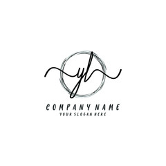 YL initial Handwriting logo vector template