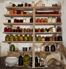 Canned vegetables in the old warehouse