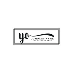 YO initial Handwriting logo vector template