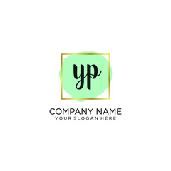 YP initial Handwriting logo vector template