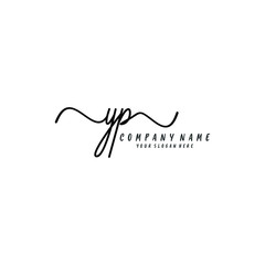 YP initial Handwriting logo vector template