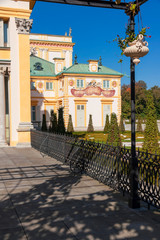 Baroque palace Wilanow in Warsaw. Tourist place in capital of Poland.