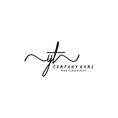 YT initial Handwriting logo vector template
