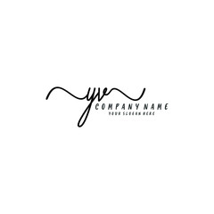 YV initial Handwriting logo vector template