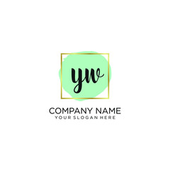 YW initial Handwriting logo vector template