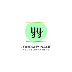 YY initial Handwriting logo vector template