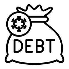coronavirus fallout debt burden concept vector icon design, Bankruptcy and bad debt symbol on white background, 