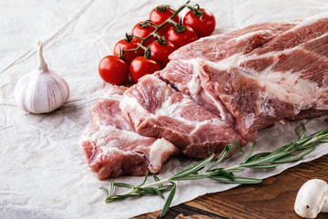 raw meat on a cutting board