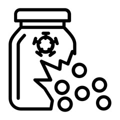 Broken Saving Coin Jar Due to Coronavirus outbreak conept vector icon design, Bankruptcy and financial crisis symbol on white background
