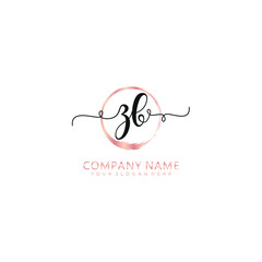 ZB initial Handwriting logo vector template