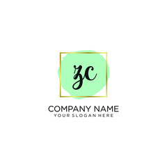 ZC initial Handwriting logo vector template