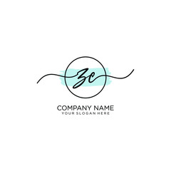 ZC initial Handwriting logo vector template