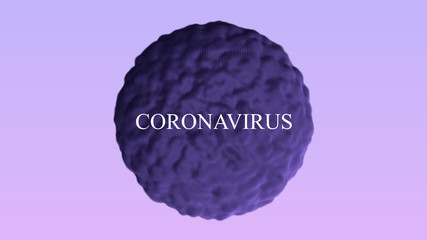 Bacteria sphere with Coronavirus inscription.