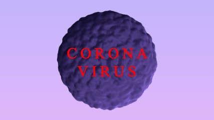 Bacteria sphere with Coronavirus inscription.