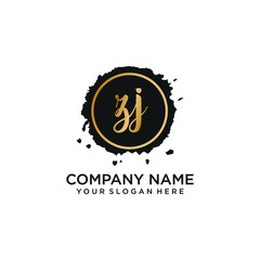 Fototapeta premium ZJ initial Handwriting logo vector template