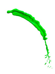 green paint splash isolated on white background