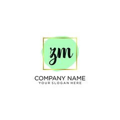 ZM initial Handwriting logo vector template