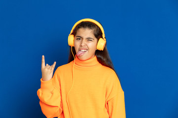 Preteen girl with yellow jersey
