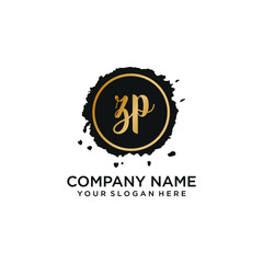 ZP initial Handwriting logo vector template