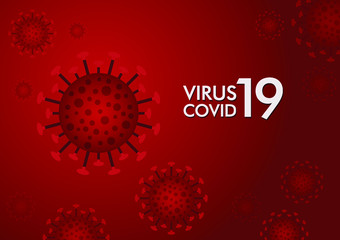 Inscription COVID-19 on red background. World Health Organization WHO introduced new official name for Coronavirus disease named COVID-19