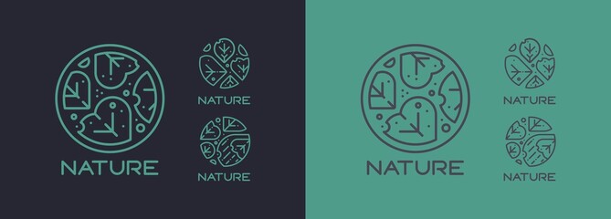 set of logos nature circle