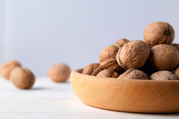 walnuts on a wooden table