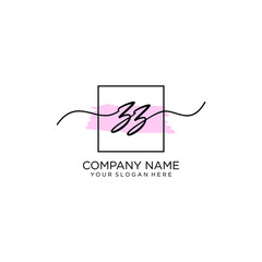 ZZ initial Handwriting logo vector template