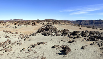 Espagne, Tenerife, Siete de Canada, étendue désertique dans la Parc national du El Teide