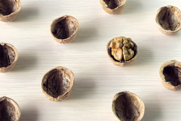 walnut in the shell is like a brain.