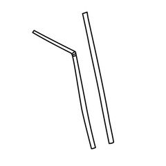 Reusable steel tube made of metal. Zero waste. Simple vector illustration.