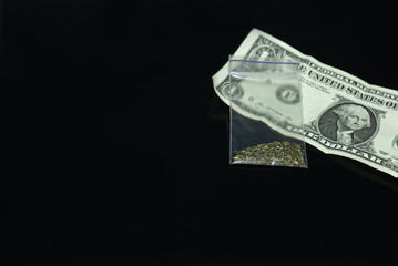 Snus - grated moistened chewing tobacco. Close-up of a weighted option