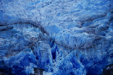 Panoramic breathtaking view of Tempanos Glacier and ice field in the region of Los Glaciares in the...