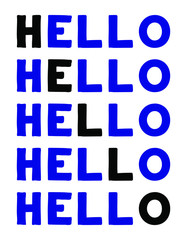 Hello Colorful isolated vector saying