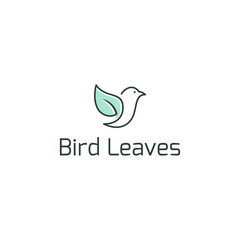 Fototapeta premium Bird logo with natural, modern, clean, simple and environment friendly.