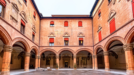 Fototapeta na wymiar Palazzo D'Accursio courtyard, Bologna, Italy