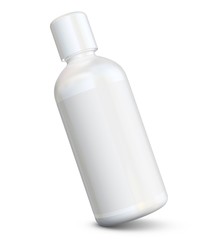 Realistic 3D Bottle Mock Up Template on White Background.3D Rendering,3D Illustration.Copy Space