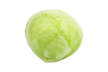 Fototapeta premium fresh young green cabbage isolated on the white background
