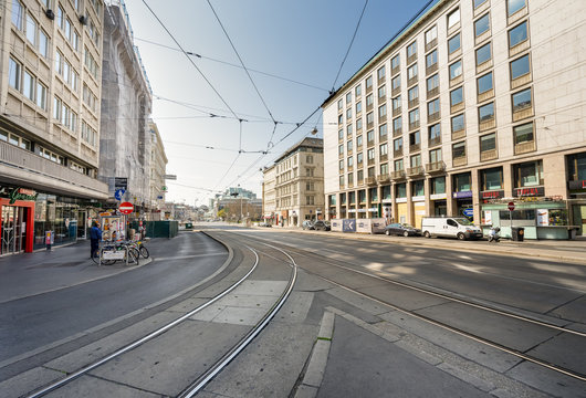 Streets of Vienna in summer