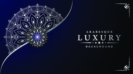 Luxury Mandala Islamic Background with
Arabesque Pattern, Ornamental Background . Wedding card, Cover. 
