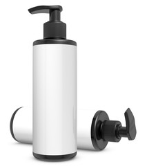 Realistic 3D Spray Bottle Mock Up Template on White Background.3D Rendering,3D Illustration.Copy Space