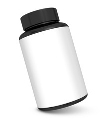 Realistic 3D Bottle Mock Up Template on White Background.3D Rendering,3D Illustration.Copy Space