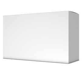 
Realistic 3D Box Mock Up Template on White Background.3D Rendering,3D Illustration.Copy Space
