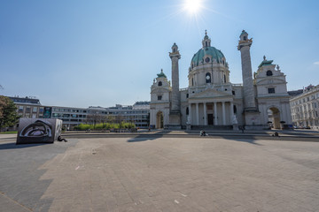 Fototapeta na wymiar Karlsplatz square in Vienna, Austria