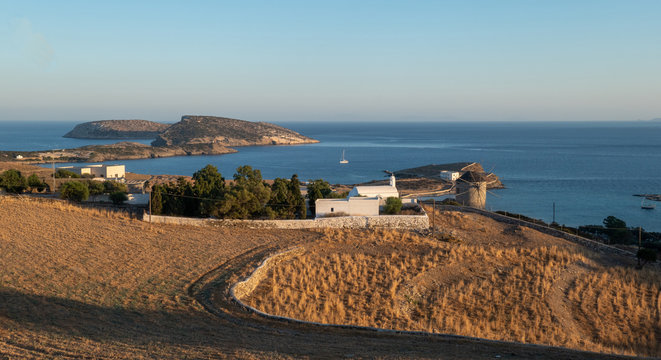 View over Schinoussa Island in Aegean Sea, Greece.