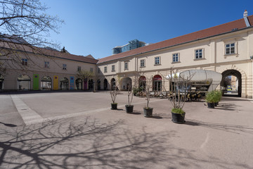 Naklejka premium Empty streets of Vienna city center in spring