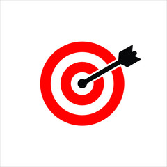 Target icon in a trendy flat style. Destination symbol for your website design, logo, application. Vector illustration, EPS 10.