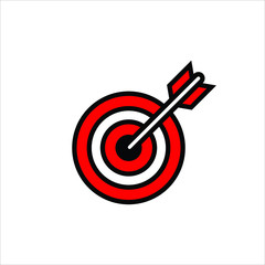 Target icon in a trendy flat style. Destination symbol for your website design, logo, application. Vector illustration, EPS 10.