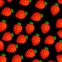 strawberry pattern texture illustration black background