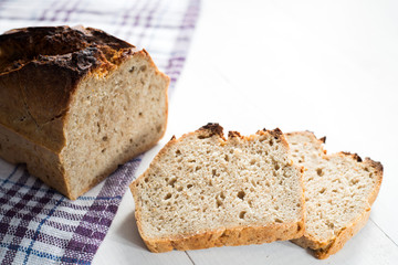 Tasty homemade bread. 
Sourdough bread.